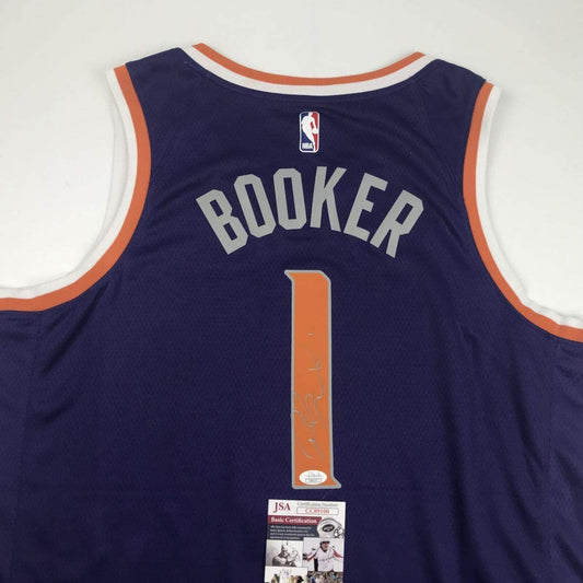 Autographed/Signed Devin Booker Phoenix Suns Nike Purple Basketball Jersey JSA COA