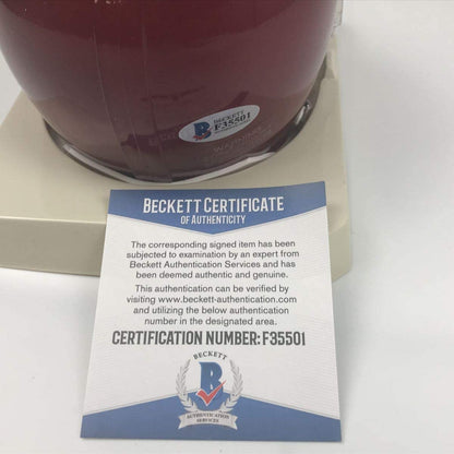 Autographed/Signed Adrian Peterson Oklahoma Sooners Mini College Football Helmet Beckett BAS COA