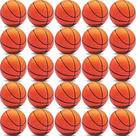 60 Pcs Mini Basketball Stress Balls Mini Basketball Party Favor 2.5'' Inch Mini Foam Sports Ball Squeeze Ball Anxiety Stress Relief for Basketball Party Sports Game Kid Prize Carnival School Gift