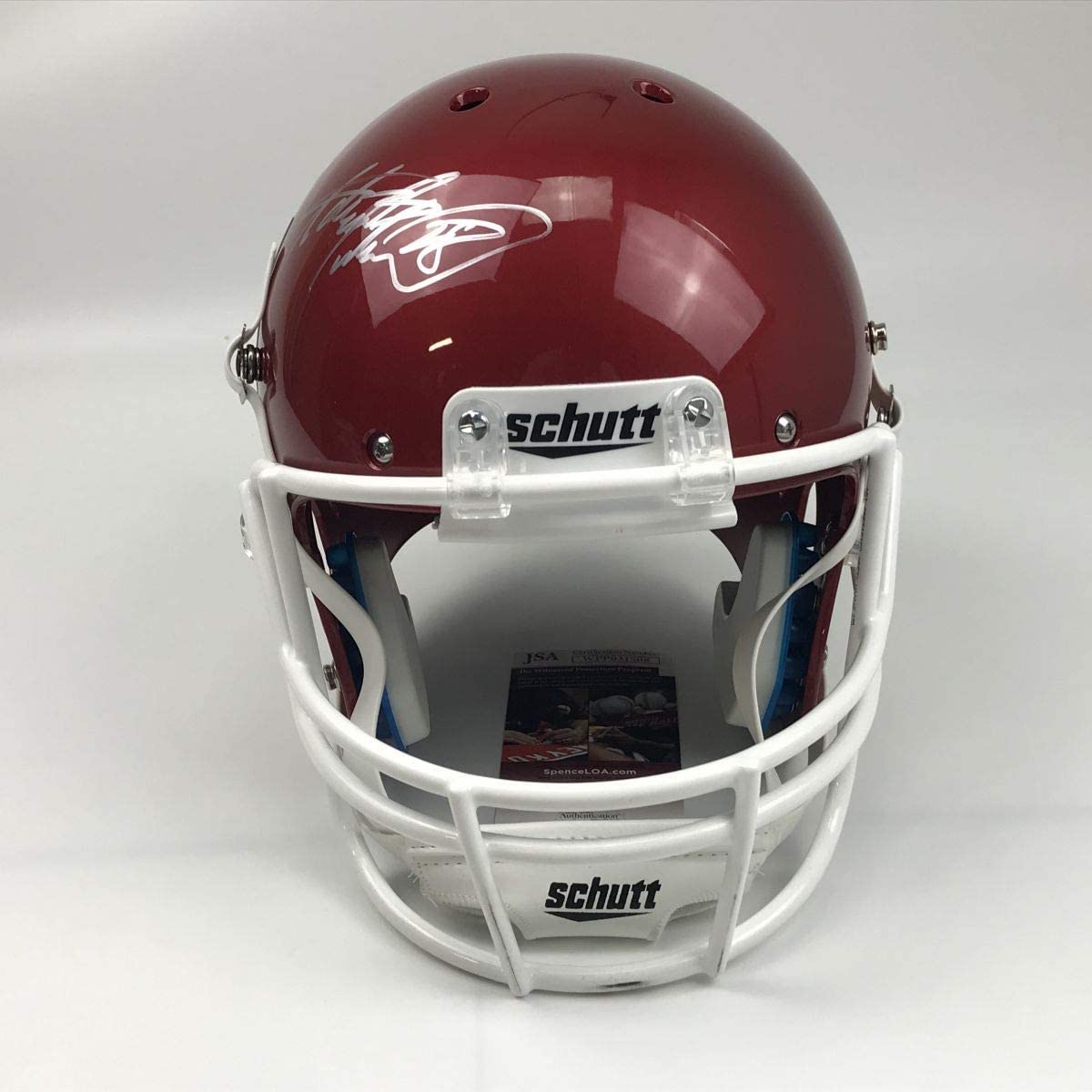 Autographed/Signed Adrian Peterson Oklahoma Sooners Full Size FS F/S Replica College Football Helmet JSA COA