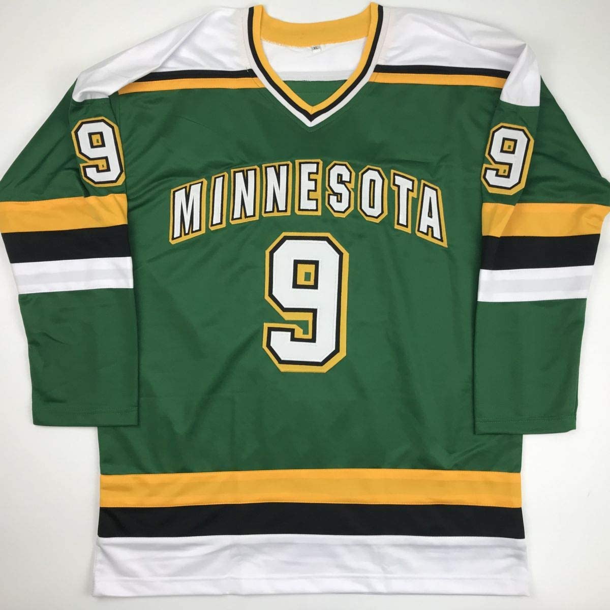 Autographed/Signed Mike Modano HOF 2014 Minnesota Green Hockey Jersey Beckett BAS COA