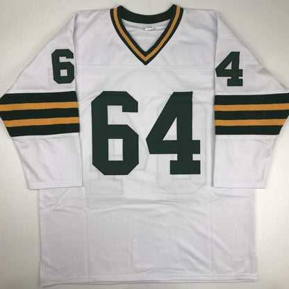 Autographed/Signed Jerry Kramer HOF 2018 Green Bay White Football Jersey JSA COA