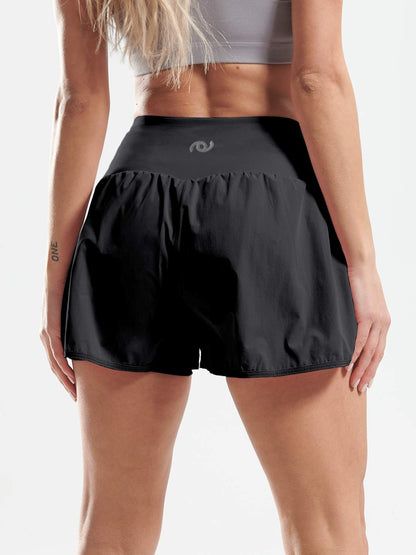 CADMUS 2 in 1 Women's Workout Shorts Athletic Gym Running Shorts for Women Sport Pro Shorts with Phone Pockets,1 Pack, Black, Medium
