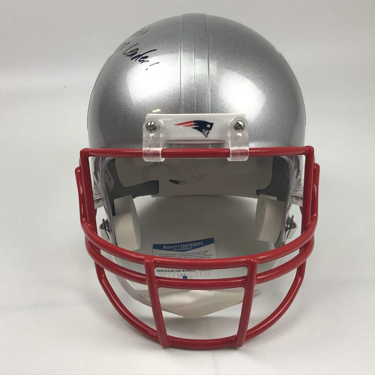 Autographed/Signed Rob Gronkowski Inscribed New England Patriots Full Size FS F/S Replica Football Helmet Beckett BAS COA