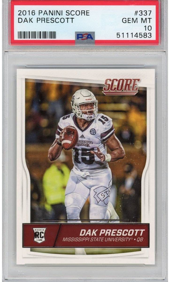 Graded 2016 Panini Score Dak Prescott #337 Rookie RC Football Card PSA 10 Gem Mint