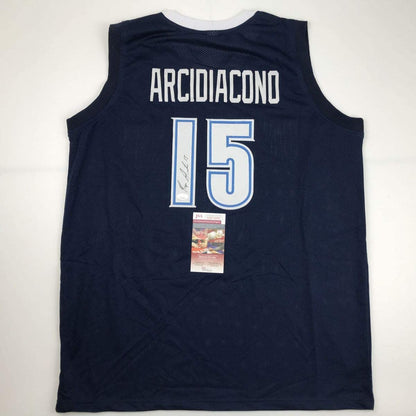 Autographed/Signed Ryan Arcidiacono Villanova Blue College Basketball Jersey JSA COA
