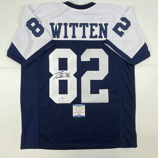 Autographed/Signed Jason Witten Dallas Thanksgiving Day Football Jersey Beckett BAS COA