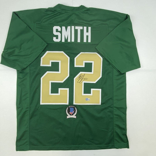 Autographed/Signed Harrison Smith Notre Dame Green College Football Jersey Beckett BAS COA