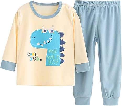 2 Piece Toddler Baby Boys' Cotton _���ajama Set Cute Dinosaur Long Sleeve _��Õleepwear Kids Christmas _���ajamas Girls