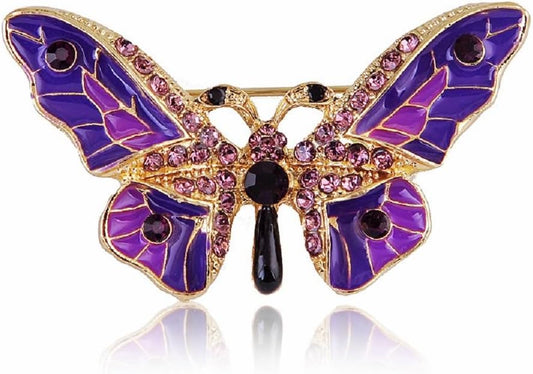 Colorful Diamond Butterfly Brooch, Jewelry Gift for Women, Girls, Ladies, Exquisite Packaging
