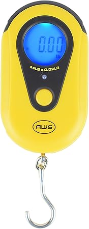 American Weigh Scales Yellow Digital Hanging Scale, Adjustable Strap Lightweight AMW-SR-20-44lb by 0.02 LB