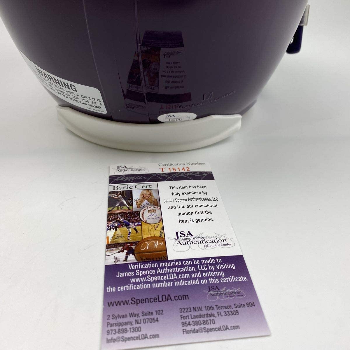 Autographed/Signed Randy Moss Minnesota Vikings Full Size FS F/S Replica Football Helmet JSA COA