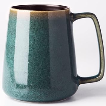 24 oz Large Ceramic Coffee mugs, Extra Large Tea and Coffee Cups, Large Handle Coffee Mug for Office and Home, Microwave and Diahwasher Safe. (24 oz green)