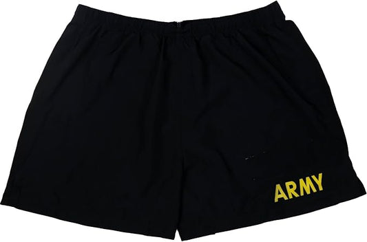 USGI Military Men's APFU Shorts Army Black and Gold PT Physical Fitness Trunks