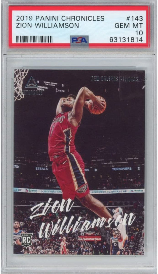 Graded 2019-20 Panini Chronicles Zion Williamson #143 Rookie RC Basketball Card PSA 10 Gem Mint