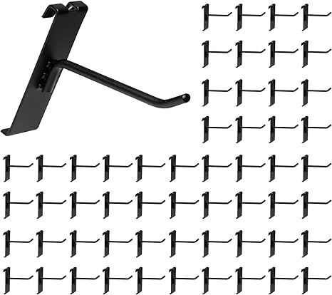 4" Grid Wall Hooks, Grid Panel Hooks for Retail, Home and Workspace Organization, Display and Storage Solutions (Pack of 20, Black)