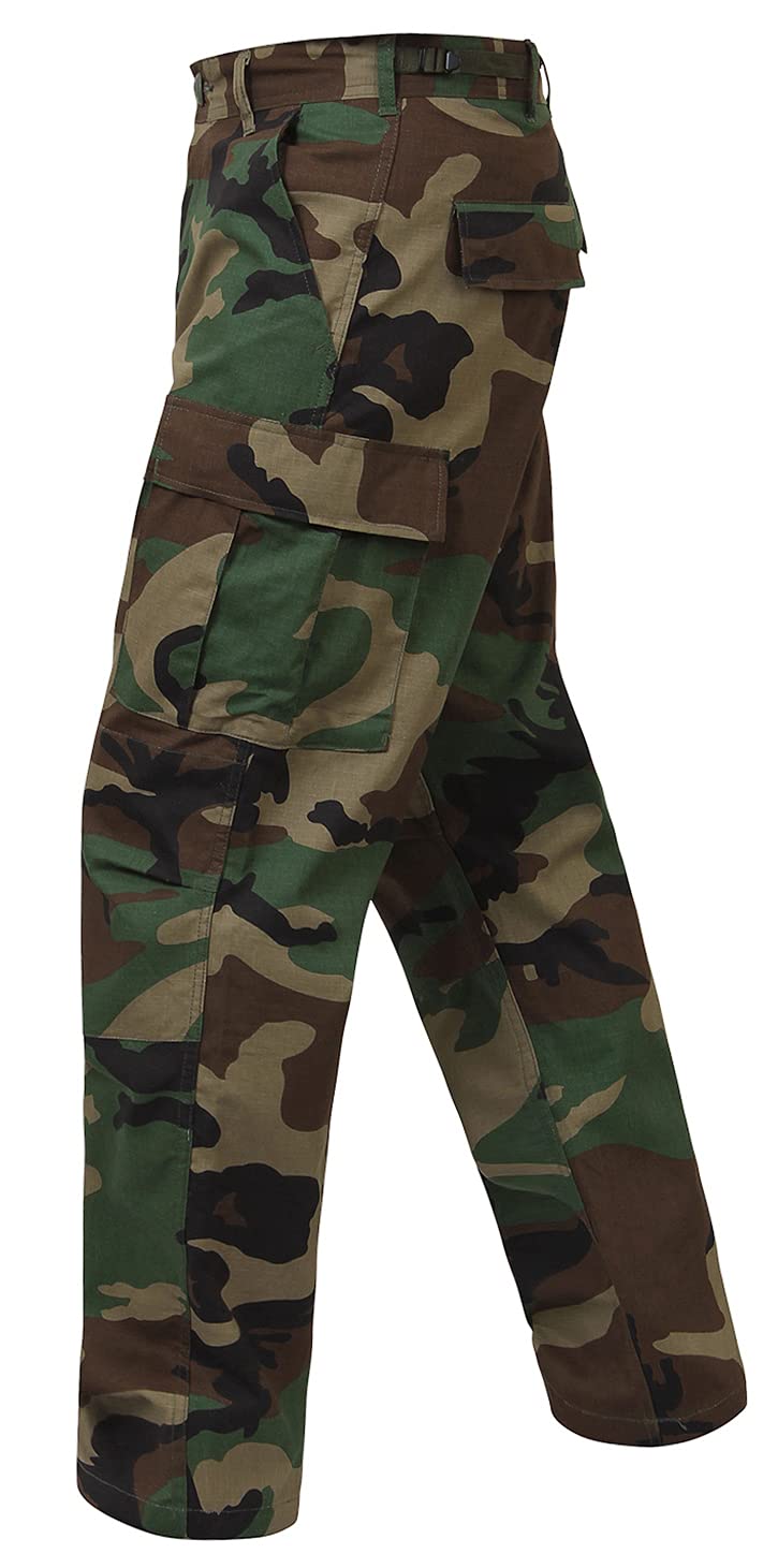 Rothco Rip-Stop BDU Pants (US, Alpha, X-Small, Regular, Regular, Woodland Camo)