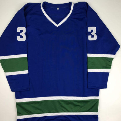 Autographed/Signed Henrik Sedin Vancouver Blue Hockey Jersey JSA COA Holo Only