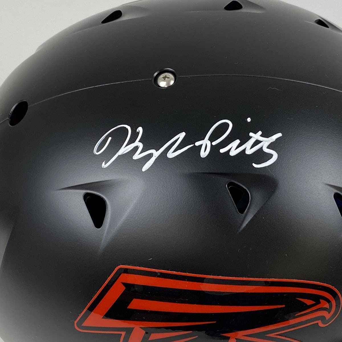 Autographed/Signed Kyle Pitts Atlanta Falcons Full Size FS F/S Authentic Schutt Hybrid Football Helmet Beckett BAS COA