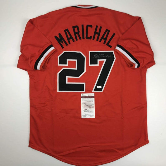 Autographed/Signed Juan Marichal San Francisco Orange Baseball Jersey JSA COA
