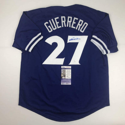 Autographed/Signed Vladimir Vlad Guerrero Jr. Toronto Blue Baseball Jersey JSA COA