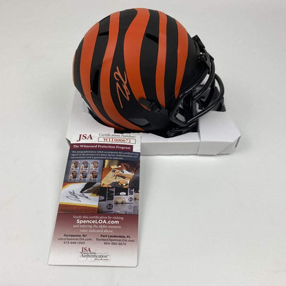 Autographed/Signed Tee Higgins Cincinnati Bengals Eclipse Mini Football Helmet JSA COA