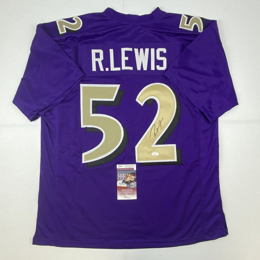 Autographed/Signed Ray Lewis Baltimore Color Rush Football Jersey JSA COA