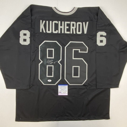 Autographed/Signed Nikita Kucherov Tampa Bay Black Hockey Jersey PSA/DNA COA