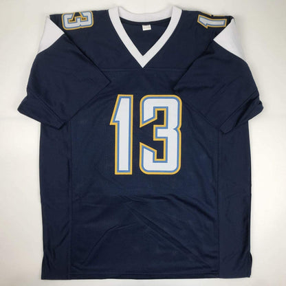 Autographed/Signed Keenan Allen Los Angeles LA Dark Blue Football Jersey JSA COA