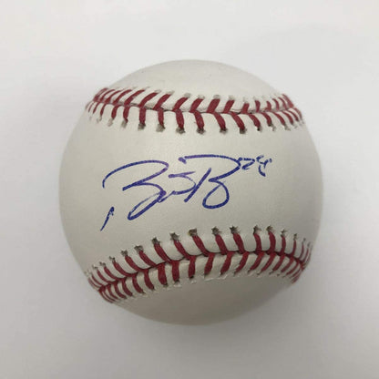 Autographed/Signed Buster Posey Rawlings Official Major League Baseball ROML JSA COA