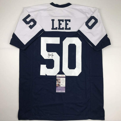 Autographed/Signed Sean Lee Dallas Thanksgiving Day Football Jersey JSA COA