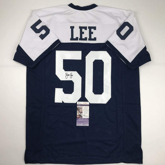 Autographed/Signed Sean Lee Dallas Thanksgiving Day Football Jersey JSA COA