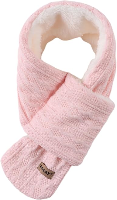OMUKY Kids Scarf Fleece Warm Knitted Scarves for Girls Boys Toddler Cold Weather Soft Neck Warmer