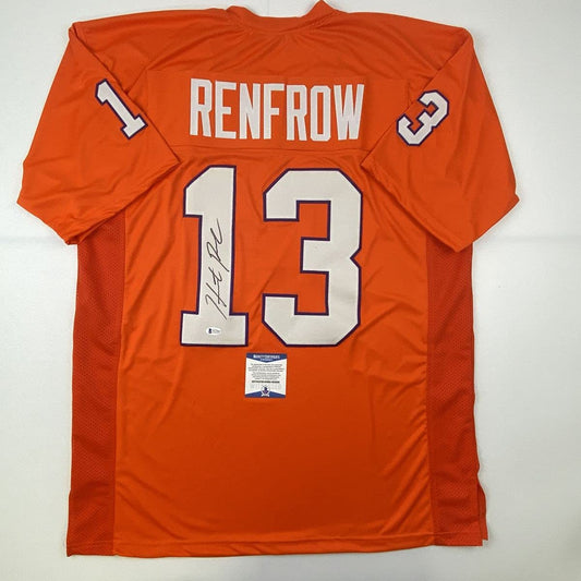 Autographed/Signed Hunter Renfrow Clemson Orange College Football Jersey Beckett BAS COA
