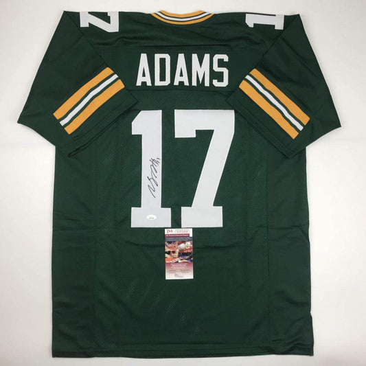 Autographed/Signed Davante Adams Green Bay Green Football Jersey JSA COA