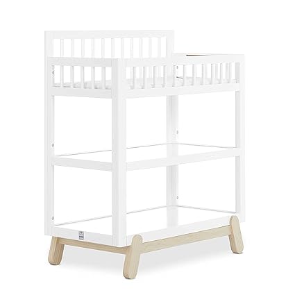 Hygge Changing Table in Weathered Vintage Oak, Greenguard Gold & JPMA Certified, Comes with Safety Belts & 1Š—� Changing Pad, Easy to Clean, Safe Wooden Furniture