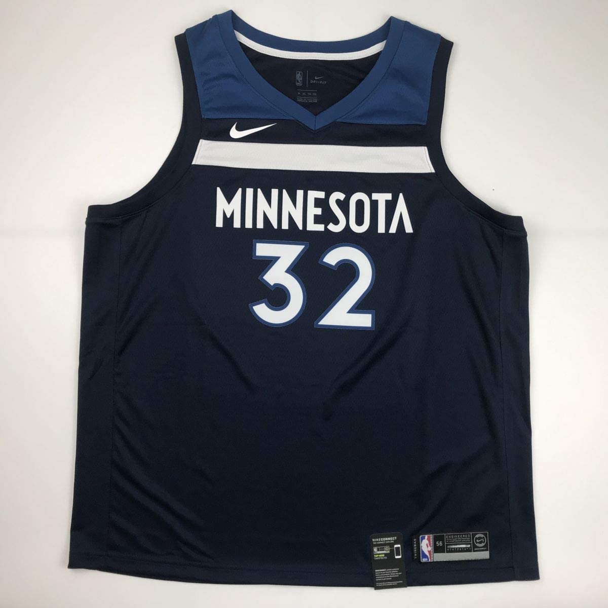 Autographed/Signed Karl-Anthony Towns Big KAT Minnesota Blue Basketball Jersey JSA COA