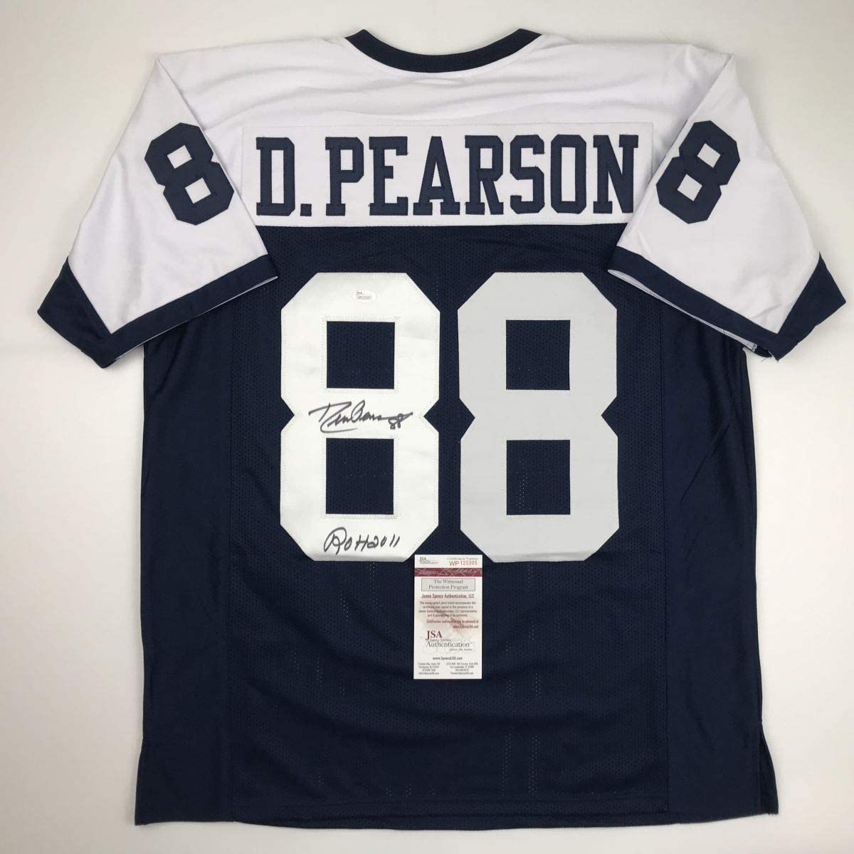 Autographed/Signed Drew Pearson ROH 2011 Dallas Thanksgiving Day Football Jersey JSA COA