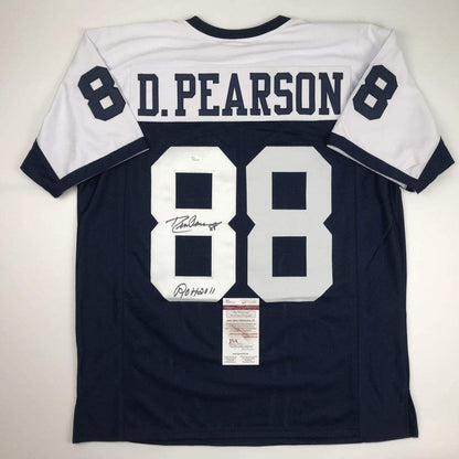 Autographed/Signed Drew Pearson ROH 2011 Dallas Thanksgiving Day Football Jersey JSA COA