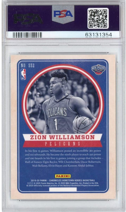Graded 2019-20 Panini Chronicles Zion Williamson #552 Rookie RC Basketball Card PSA 10 Gem Mint