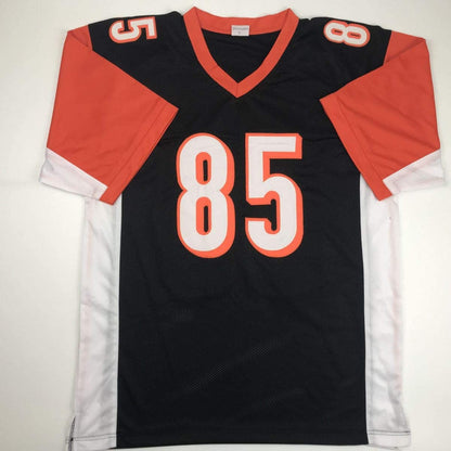 Autographed/Signed Chad Ochocinco (Johnson) Cincinnati Black Football Jersey JSA COA
