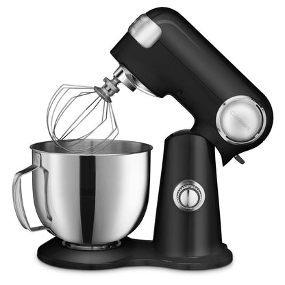 Cuisinart Stand Mixer, 12 Speed, 5.5 Quart Stainless Steel Bowl, Chef’s Whisk, Mixing Paddle, Dough Hook, Splash Guard w/ Pour Spout, Onyx, SM-50BK