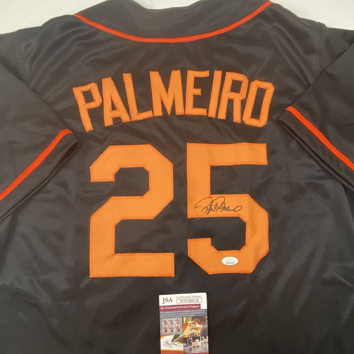 Autographed/Signed Rafael Palmeiro Baltimore Black Baseball Jersey JSA COA