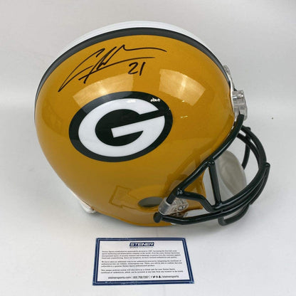 Autographed/Signed Charles Woodson Green Bay Packers Full Size FS F/S Replica Football Helmet Steiner Sprots COA