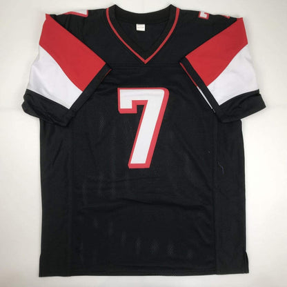 Autographed/Signed Michael Mike Vick Atlanta Black Football Jersey PSA/DNA COA