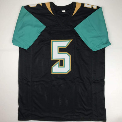 Autographed/Signed Blake Bortles Jacksonville Black Football Jersey Beckett BAS COA