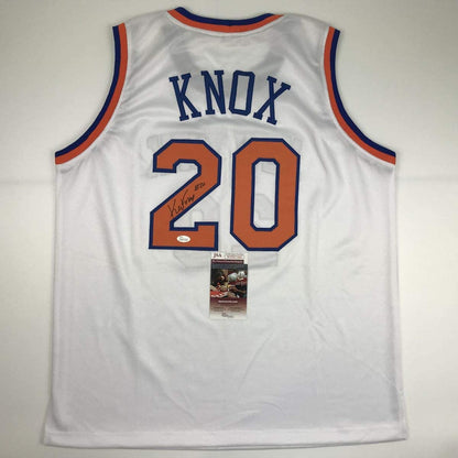 Autographed/Signed Kevin Knox New York White Basketball Jersey JSA COA