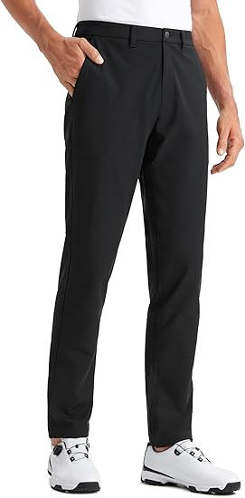 CRZ YOGA Men's All Day Comfy Golf Pants - 28"/30"/32"/34" Quick Dry Lightweight Work Casual Trousers with Pockets