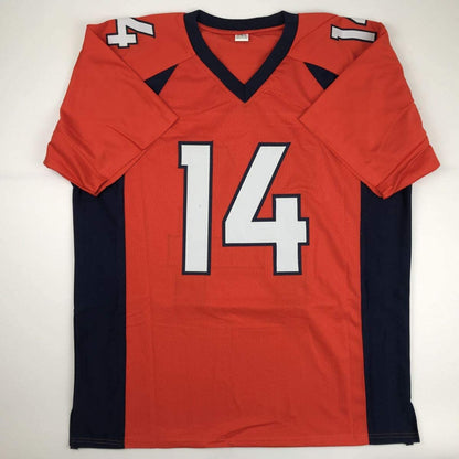 Autographed/Signed Courtland Sutton Denver Orange Football Jersey JSA COA