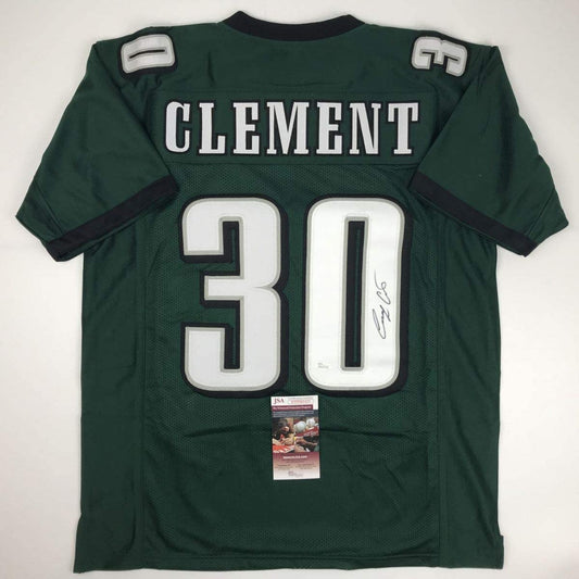 Autographed/Signed Corey Clement Philadelphia Green Football Jersey JSA COA